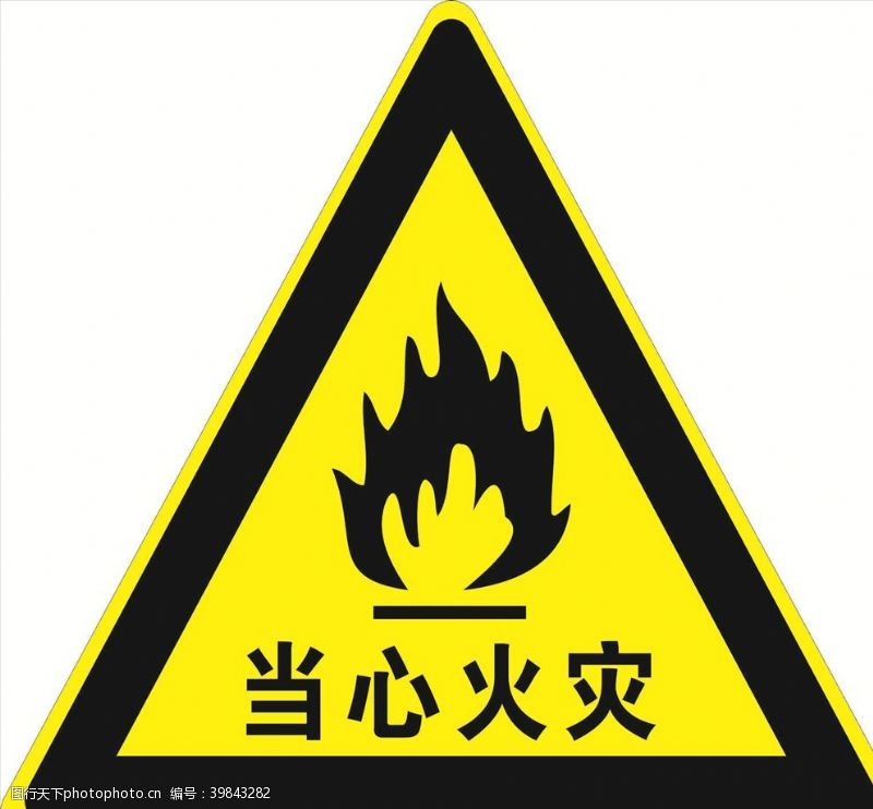 提示标志当心火灾图片