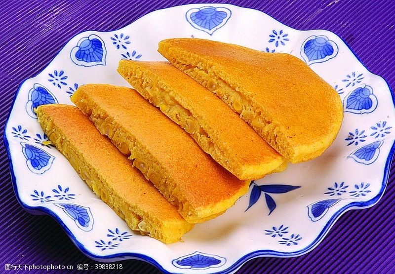 紫米点心玉米粒饼图片