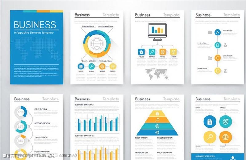 分类图表简洁商业画册图片