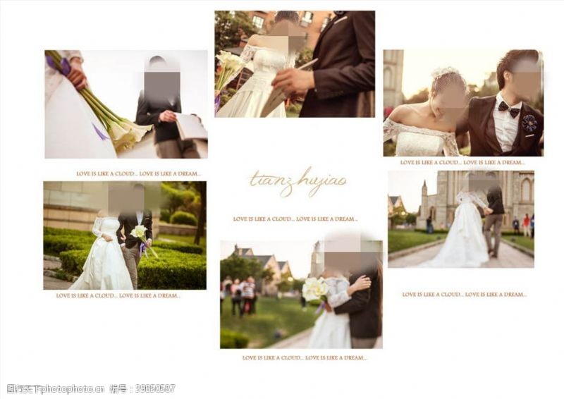 欧式婚礼教堂见证爱情相册模板图片