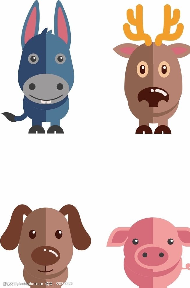 猪素材卡通动物图片