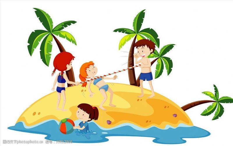 游泳卡卡通夏天儿童图片