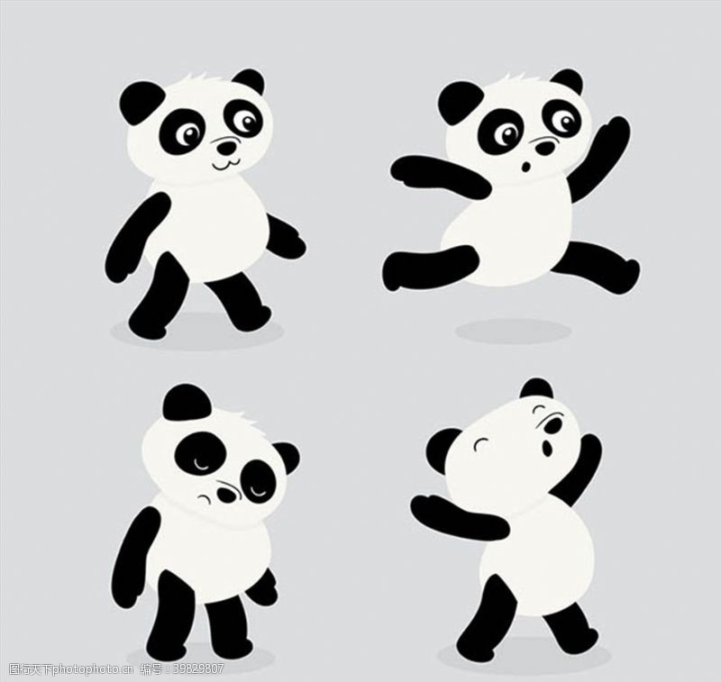 卡通熊猫矢量图图片