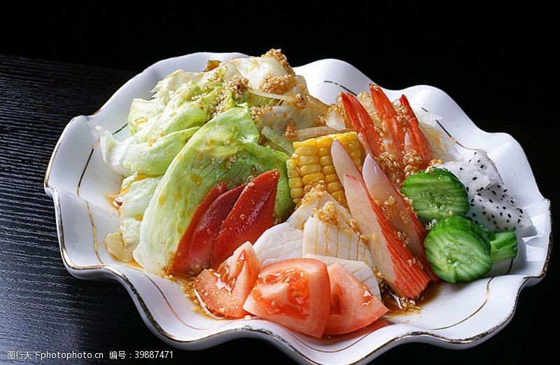综合图片日韩料理海鲜综合沙拉图片