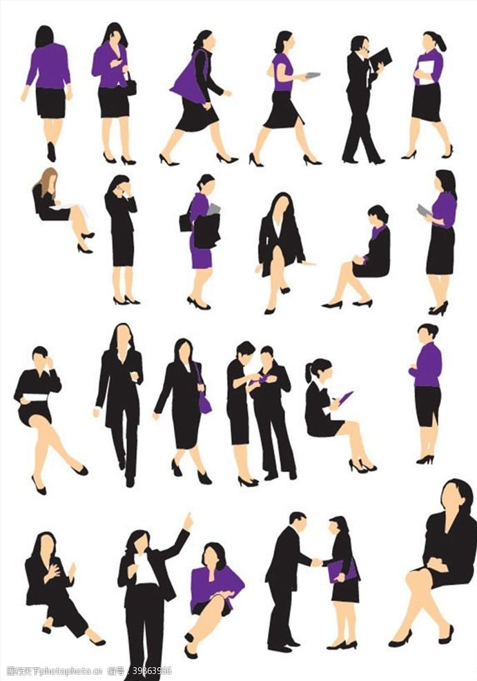 职业女性商务女性矢量图片