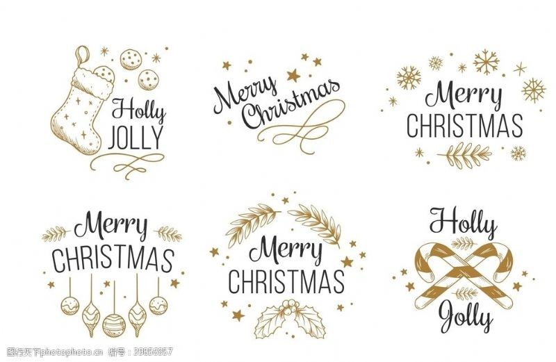 智能背景圣诞节字体特效图片