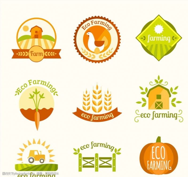 生态鸡蛋生态农耕标签图片
