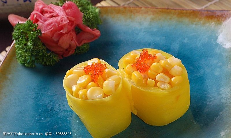 美味汤类寿司类黄金玉米军舰图片