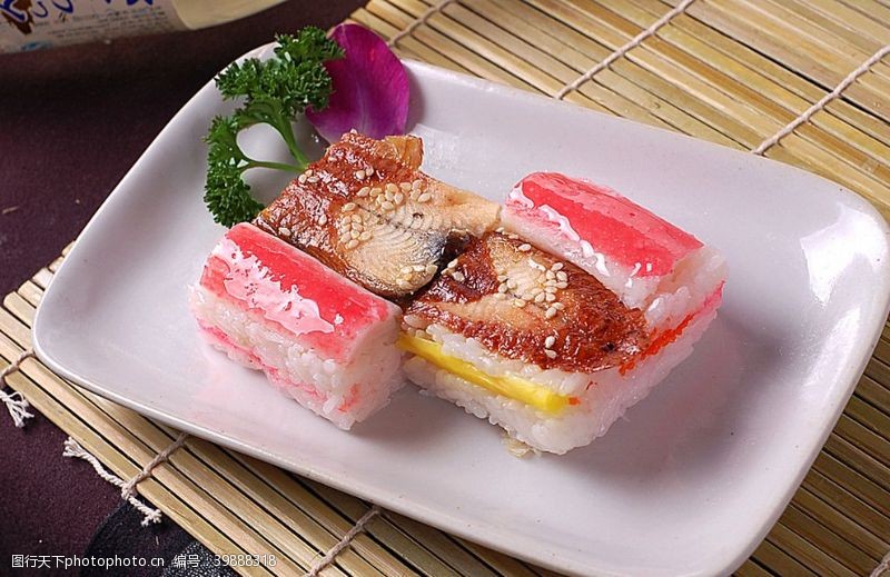 主食类寿司类鳗鱼箱寿司图片