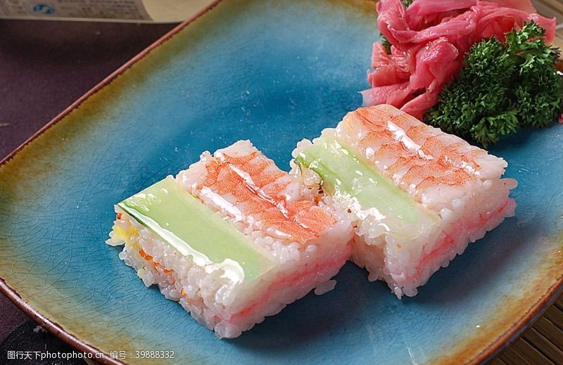 美味汤类寿司类虾箱寿司图片