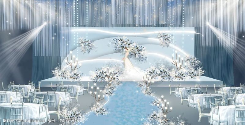 韩式婚礼雾霾蓝色婚礼图片