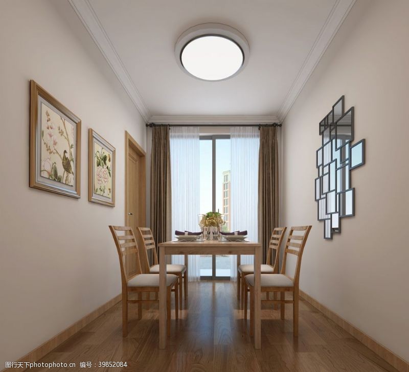 室内装潢设计现代简约风餐厅室内设计效果图图片