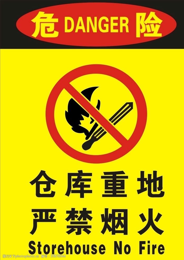 警告标志严禁烟火图片