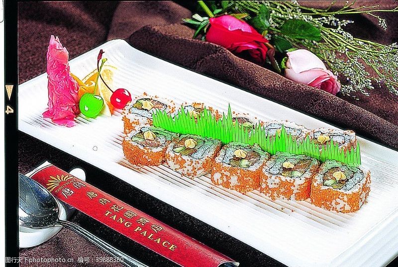 大寿豫菜蟹籽寿司图片