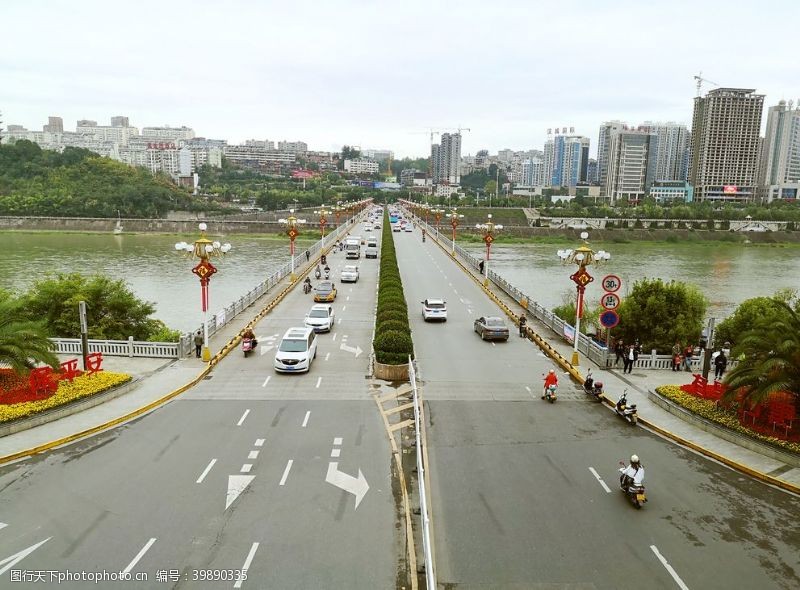自行车安康汉江一桥图片