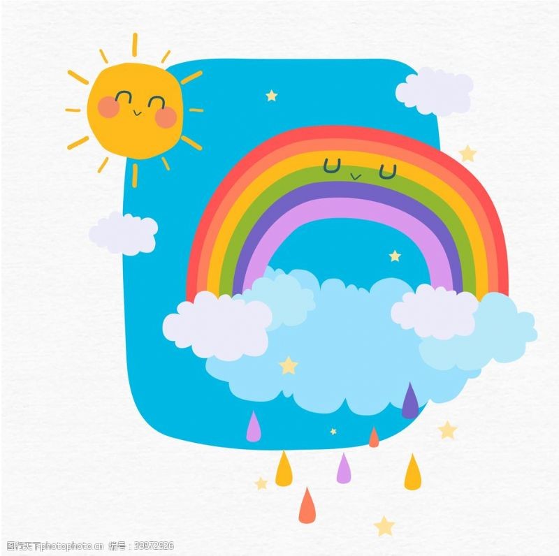 雨后彩虹彩色背景图片