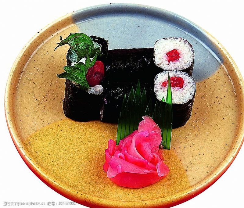 红梅大叶梅肉卷寿司图片