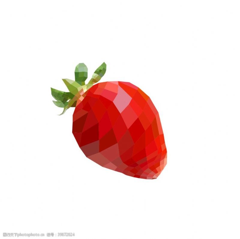 多边形设计多边形草莓免扣元素图片