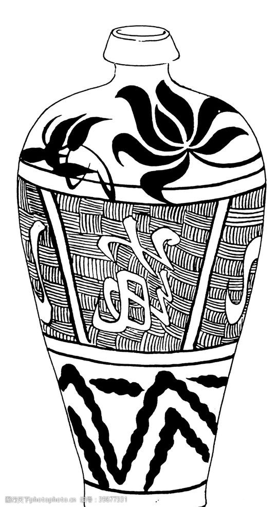 陶瓷花纹罐子花纹图片
