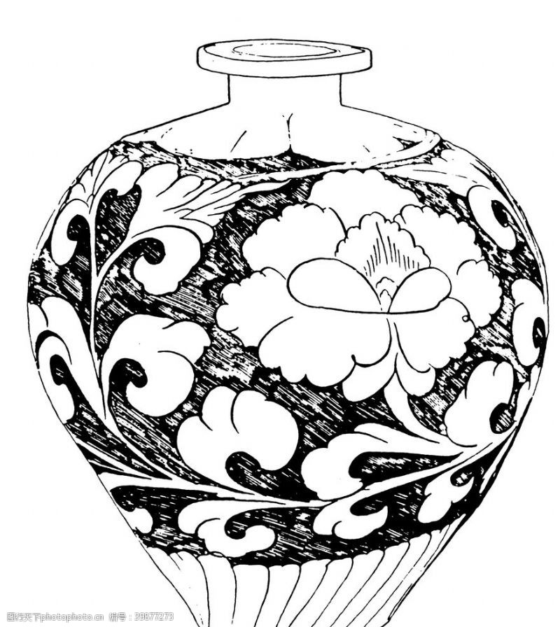 陶瓷花纹罐子纹饰图片