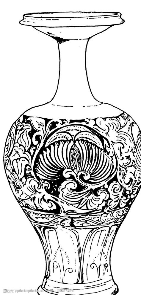 陶瓷花纹罐子纹饰图片