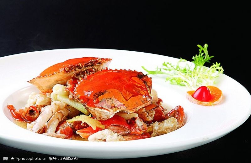 大葱海鲜葱姜焗肉蟹图片