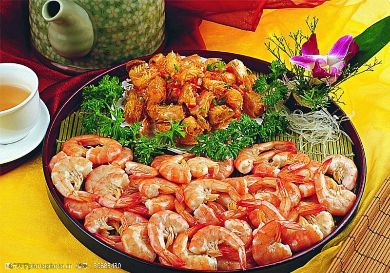 餐饮名片海鲜基围虾图片