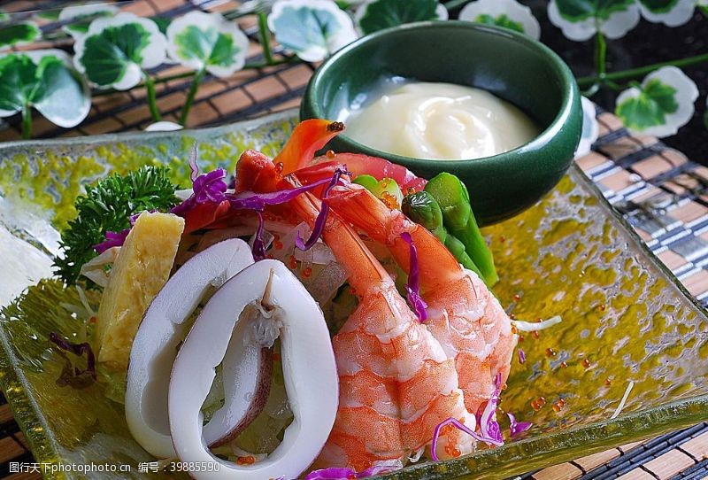 餐饮名片海鲜综合沙拉图片