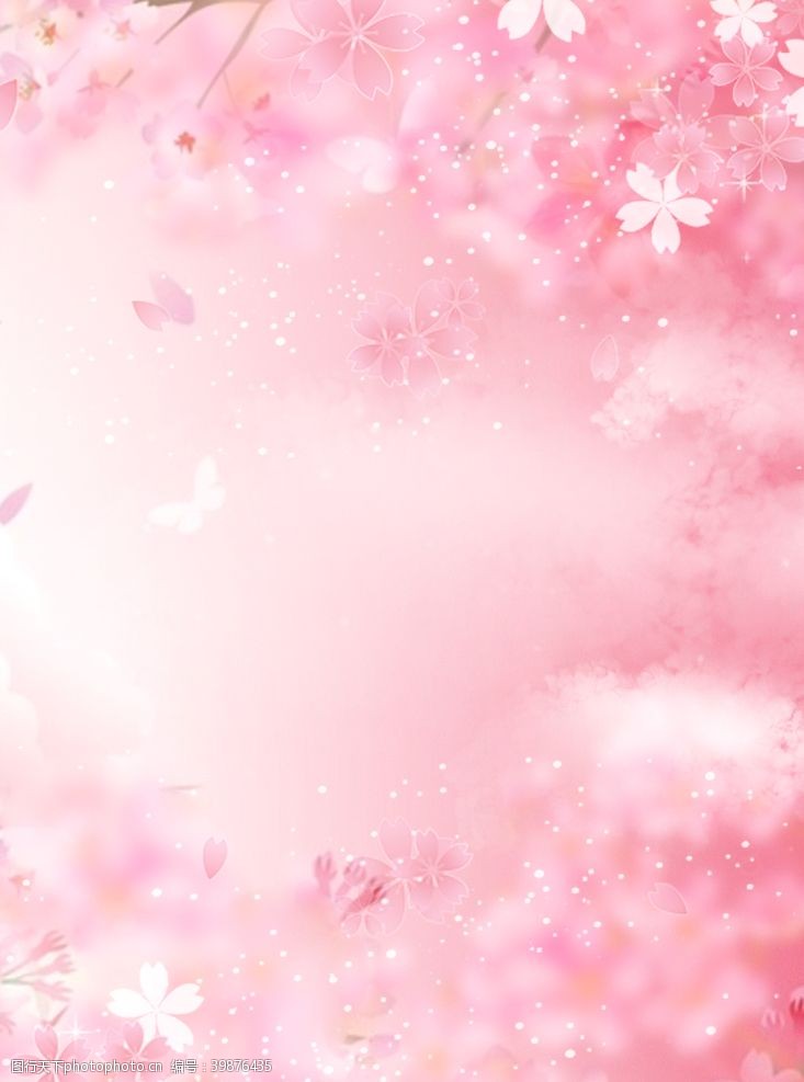 粉红色背景模板花朵素材图片