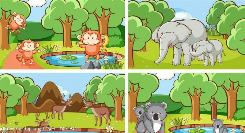 儿童绘本卡通动物图片
