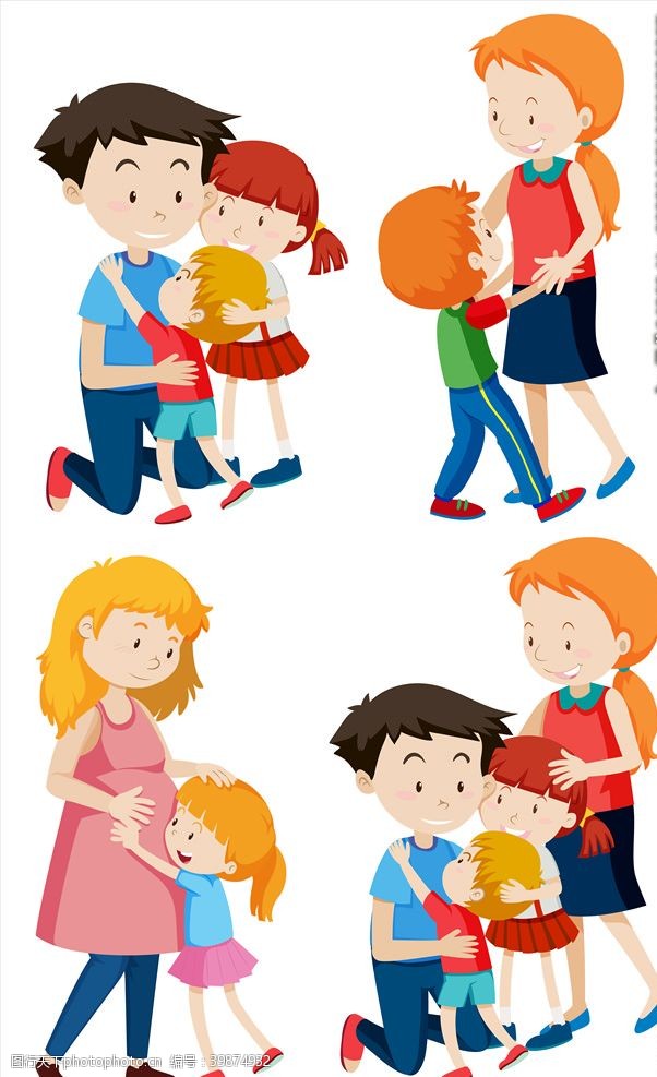 妇女节海报卡通快乐家庭图片