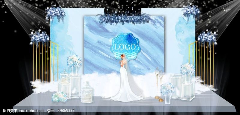 韩式婚礼蓝色婚礼图片