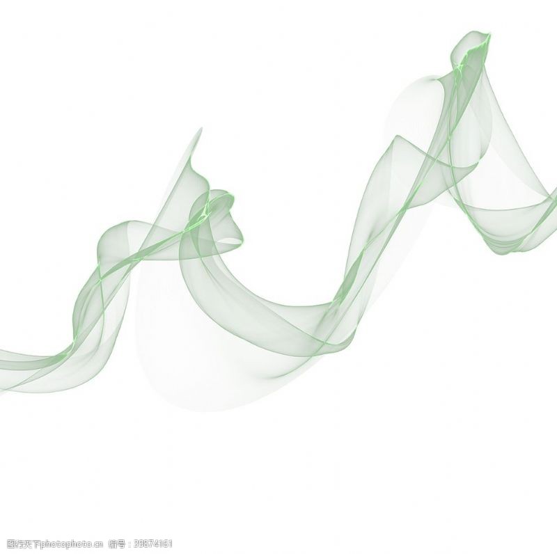 云雾缭绕绿色丝带图片