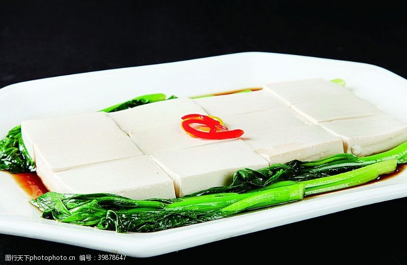 菠菜清蒸水豆腐菜心图片