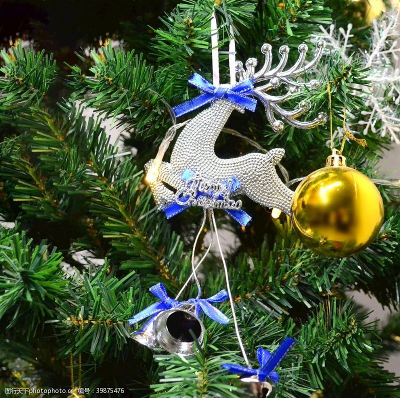 挂件圣诞树挂饰麋鹿铃铛图片