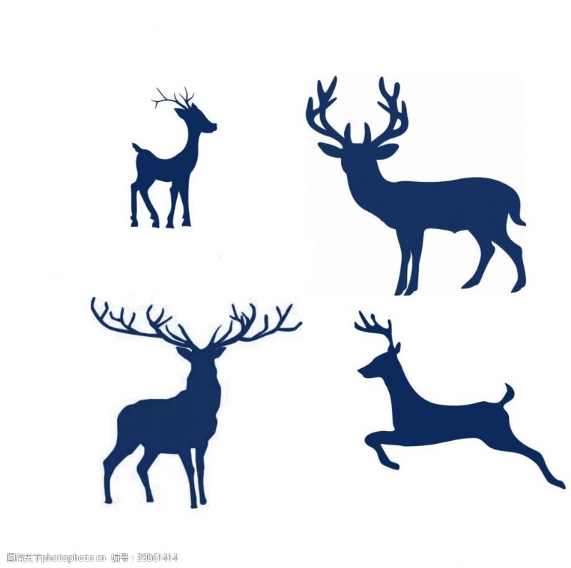 动物贴纸矢量鹿图片