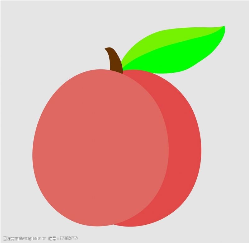 水果卡通矢量桃子图片