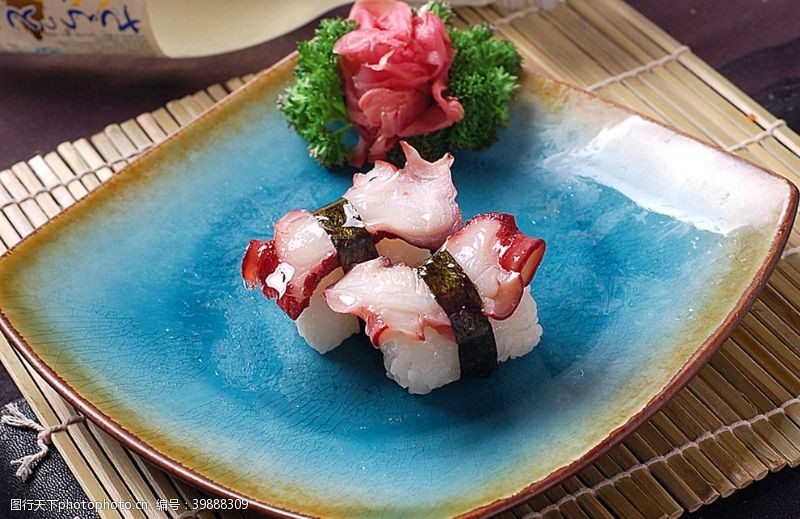 美味汤类寿司类八爪鱼握图片