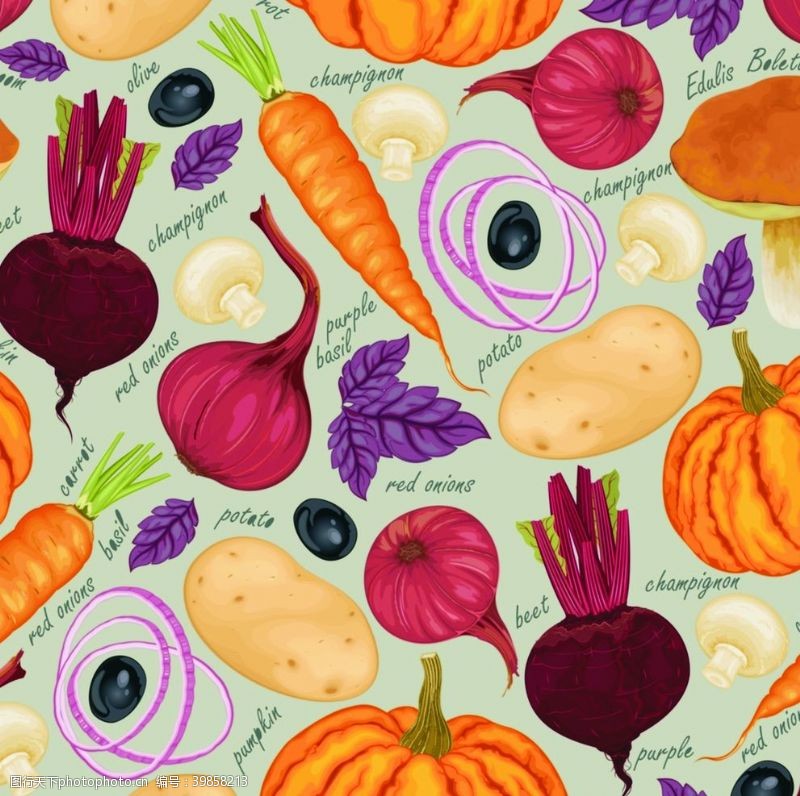 蔬菜底纹蔬菜背景墙图案图片