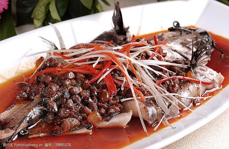 烤肉米粉水豆豉蒸潜鱼图片