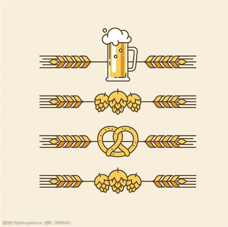 小麦和酒杯图标图片