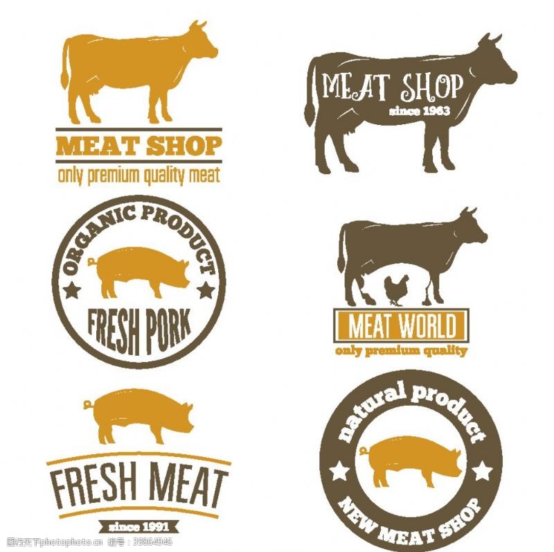 圆形标签新鲜肉类标签图片