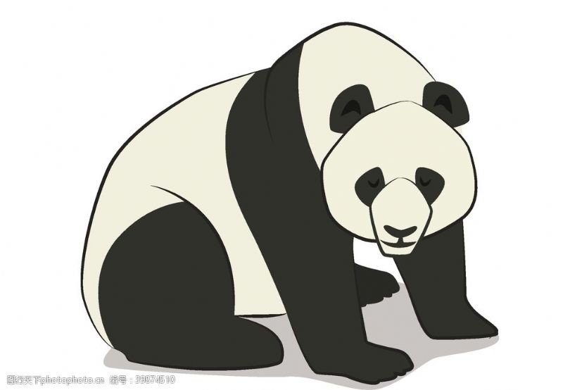 读书插画熊猫图片
