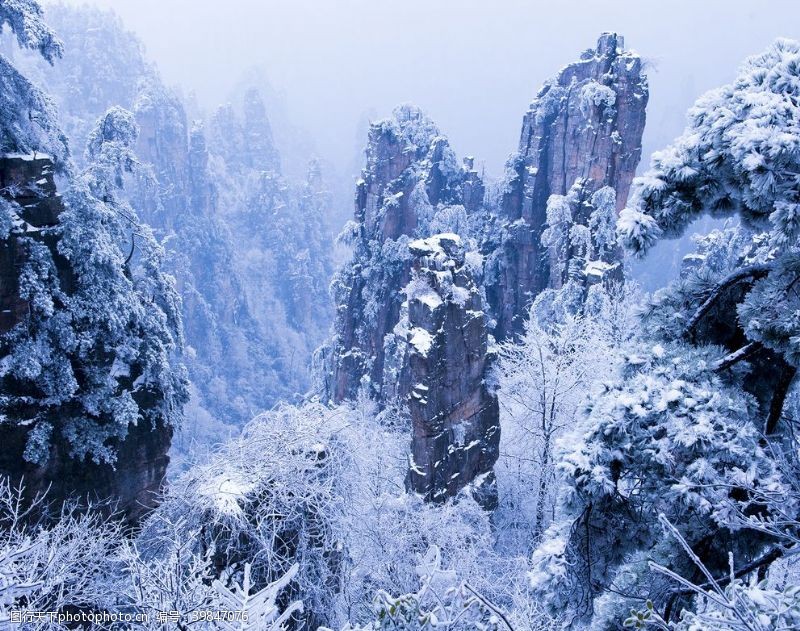 张家界风景张家界雪景图片