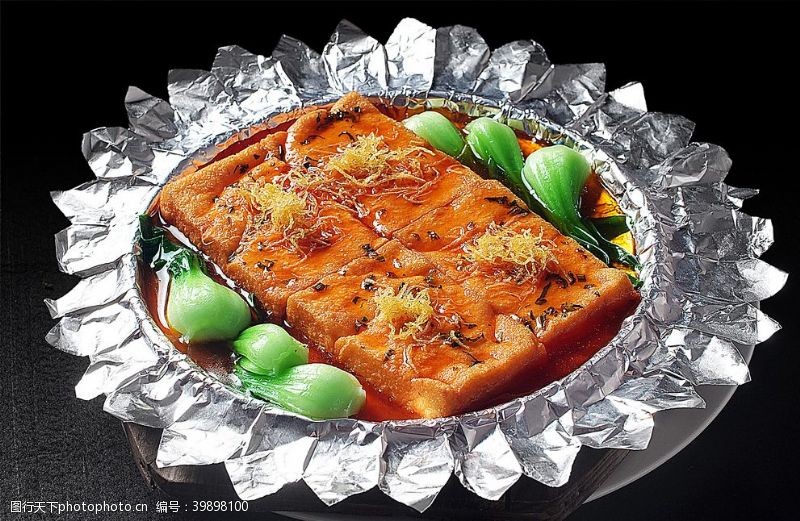传统蔬菜名片川菜鲍汁蔬菜豆腐图片