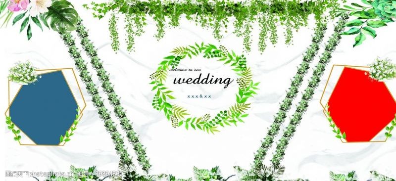 wedding大理石绿色婚礼背景图片