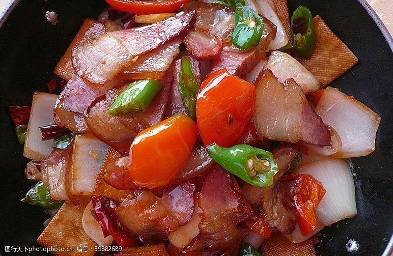 菜肴干锅香干腊肉图片