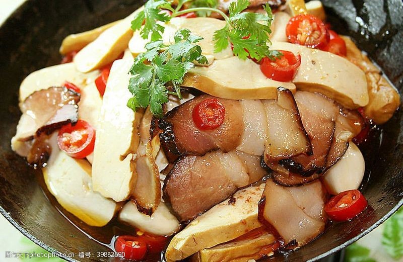 菜肴干锅香干腊肉图片