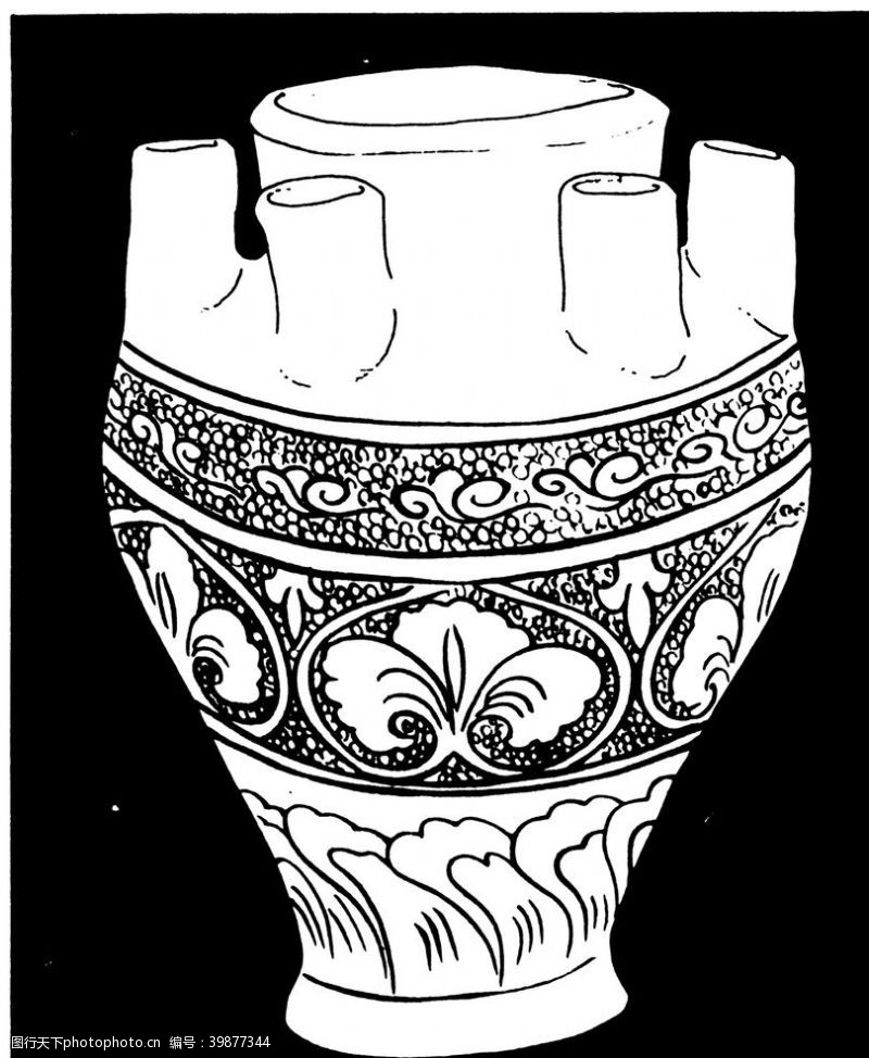 中国陶瓷文化罐子花纹图片