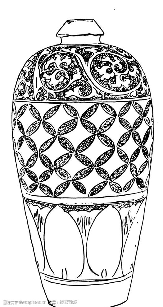 陶瓷花纹罐子花纹图片